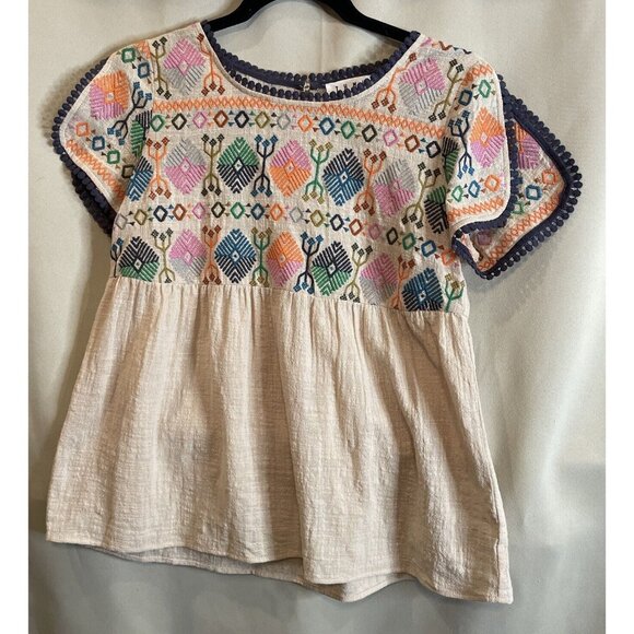 THML Tops - THML Women's Size Small Top Shirt Colorful Floral Embroidered Aztec Tribal Boho